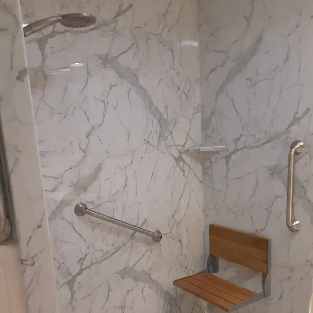 Shower with bench