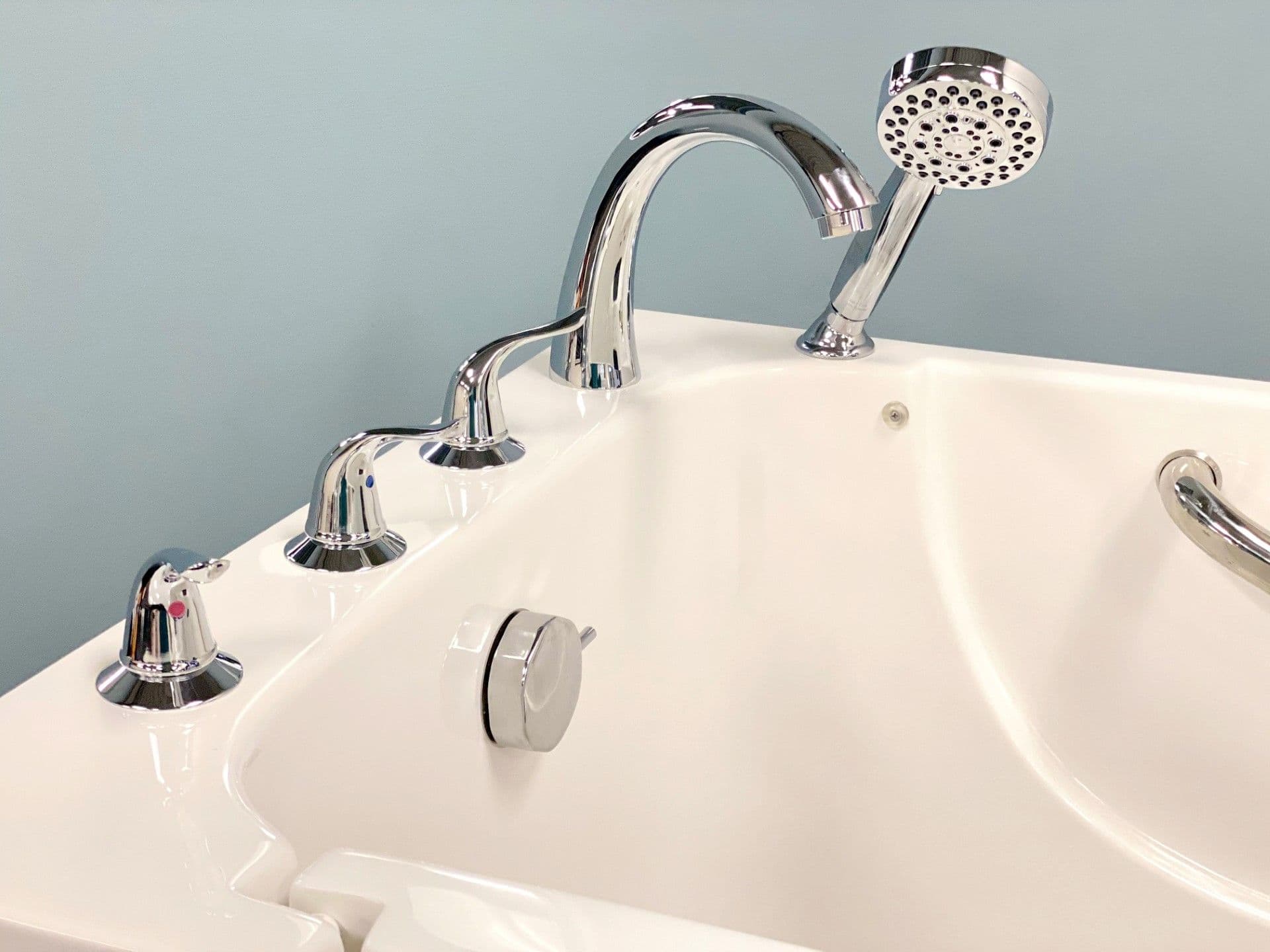 Faucet on walk in tub