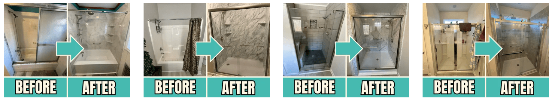 Shower Replacement before after photos